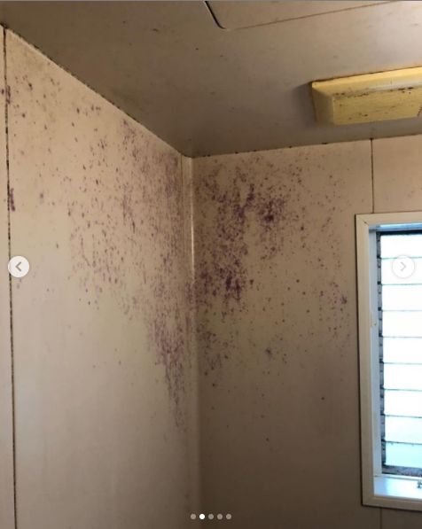 浴室塗装前 カビが酷い状態